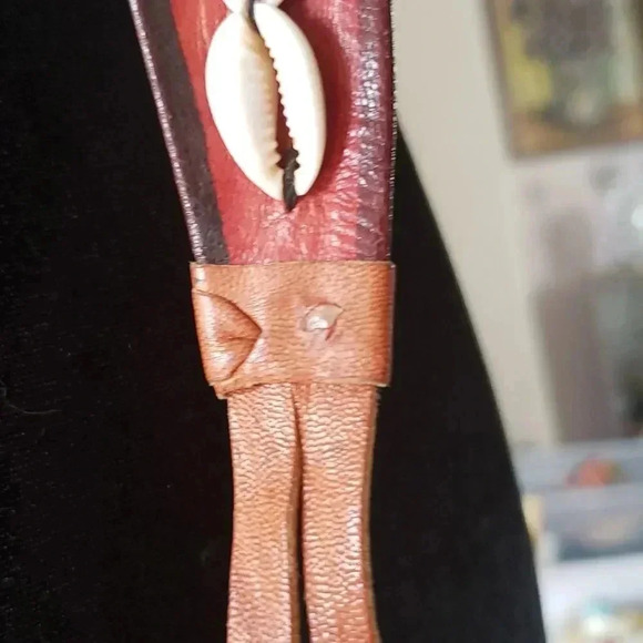 Vintage Handcrafted Leather Shell Boho Gypsy Festival Adjustable Hip Belt - Picture 8 of 9